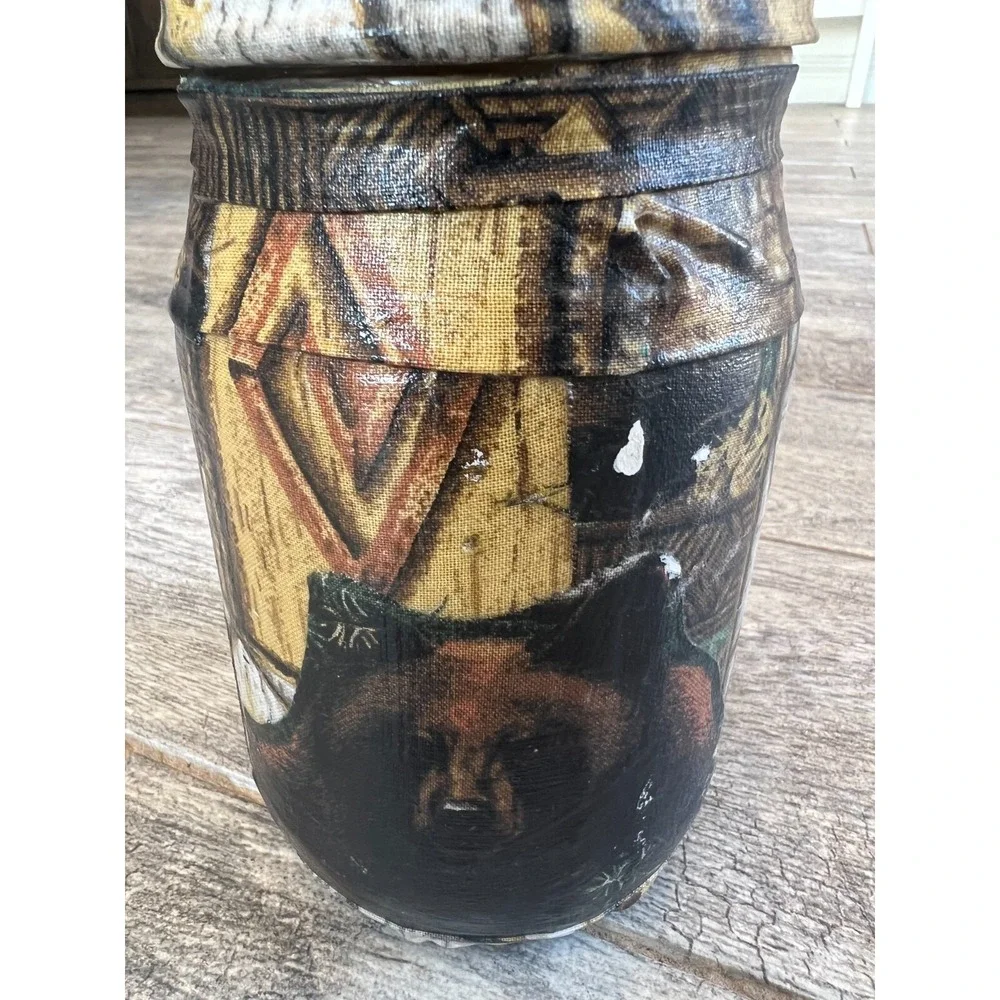 Hunting Man Cave Mason Jar Decoupage Handmade‎ Storage Hunting Wildlife Camo